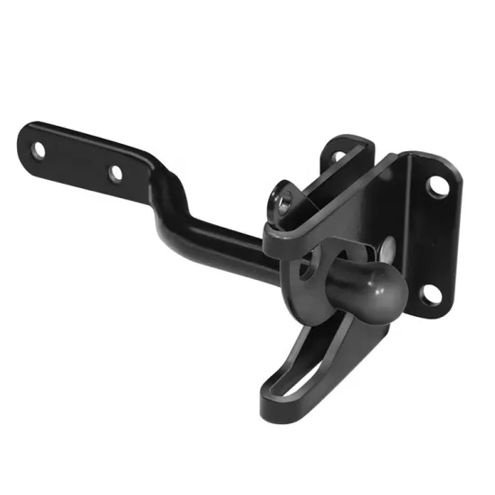 Autolock Locking Black Metal Garden Gate Latch for Wood Fences