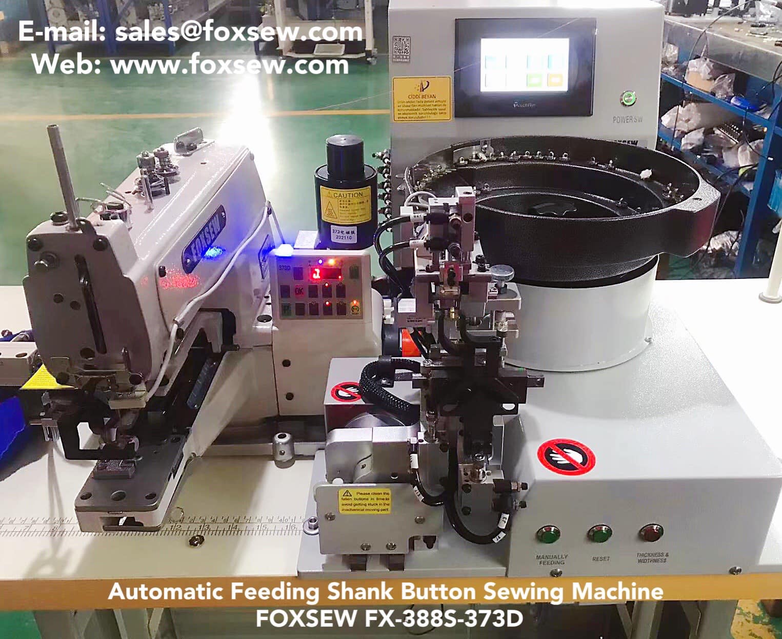 Automatic Feeding Shank Button Attaching Sewing Machine FOXSEW FX-388S-373D -3