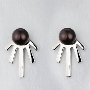 Wholesale 925 sterling silver semi-finished pearl earring stud