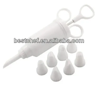 Cookie press with 8 nozzles