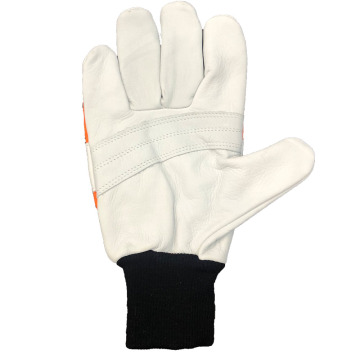 Orange Garden Working Thick Cowhide Lumberjack Anti-Cut Chainsaw Gloves