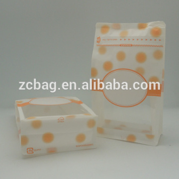 bottom,Quad Flat Bottom pouch standup zipper lock box pouch side seal gusset Bag
