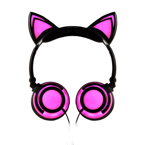 Headphone Telinga Kucing Bersinar Ramah Kulit Lembut