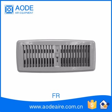 Galvanized steel air floor register with adjustable damper for ventilation system, FR curved face register