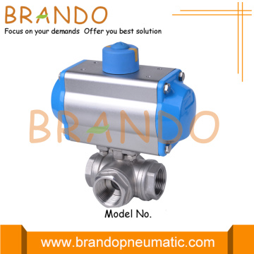 Pneumatic Actuator 3-Way Ball Valve 1/2'' 3/4'' 1''