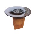 Corten Steel Bbq Grill Corten steel fire pit with BBQ grill Manufactory