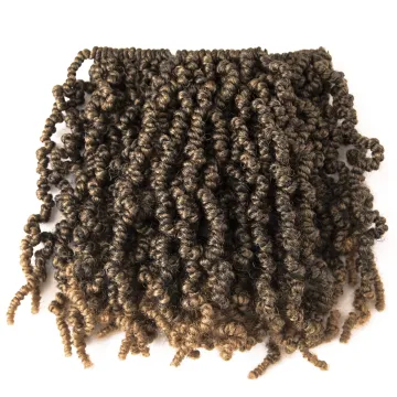 10 inch Ombre Brown Spring Twist Crochet Braids Fluffy Short Curly Passion Twist Braiding Hair Synthetic Hair Extensions