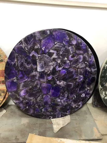 Amethyst purple side table top