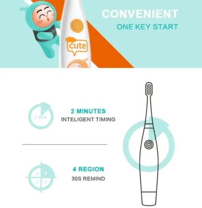 Cartoon Fairywill Rechargeable Electric Toothbrush for Kids - Soft Bristle Whitening Brush