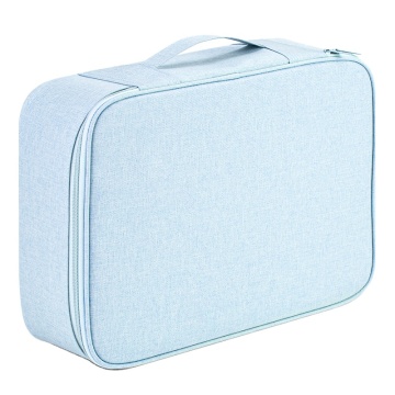 Portable Household Certificate Storage Bag Set - Deli 63758 Blue (12pcs Per Carton)