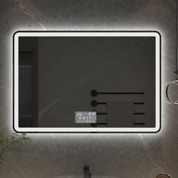 Large Rectangular Anti-Fog Smart LED Bathroom Wall-Mounted Vanity Mirror