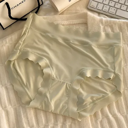 Women's Mid-Waist No Show Ice Silk Stretch Bikini Underpants