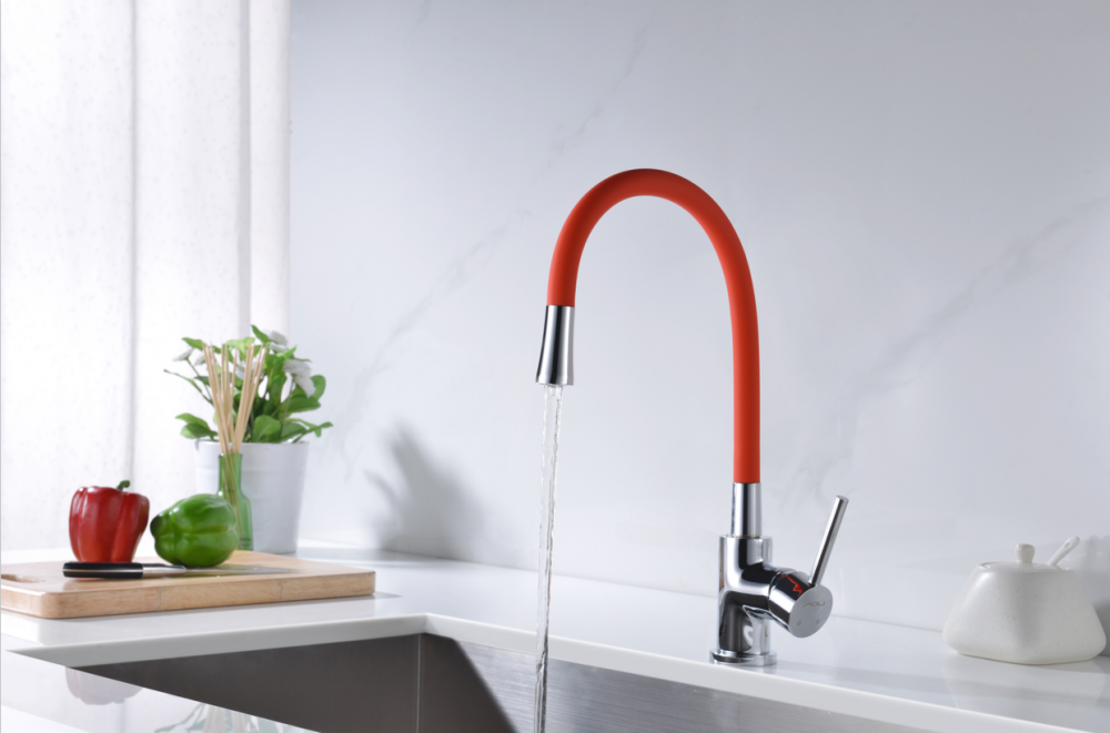 Deck Mounted Sink Kitchen Faucet In Red