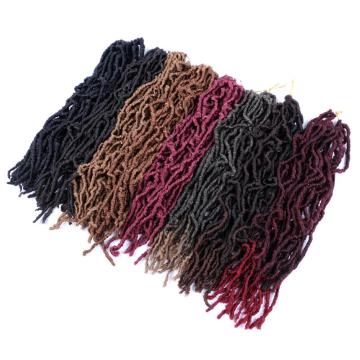 Hot sell 12inch Faux Locs Crochet Hair Goddess Locs Dreadlocks Extension  21 Strands Curly Faux Braid locs hair