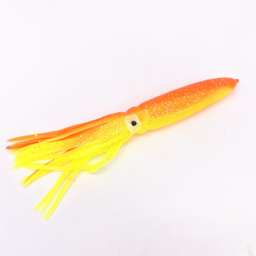 NEW 3+7 23cm Big Bulb Long Tail Shell Rubber Luminous Squid Bait Lures