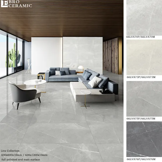 Full Polished Marble Look Porcelain Tiles 600x600 300x600 600x1200 for Bathroom Walls and Floors
