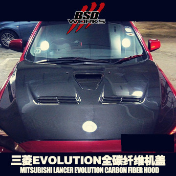 2008-2015 Lancer Evolution 10 Oem Style Carbon Fiber Hood For Mitsubishi