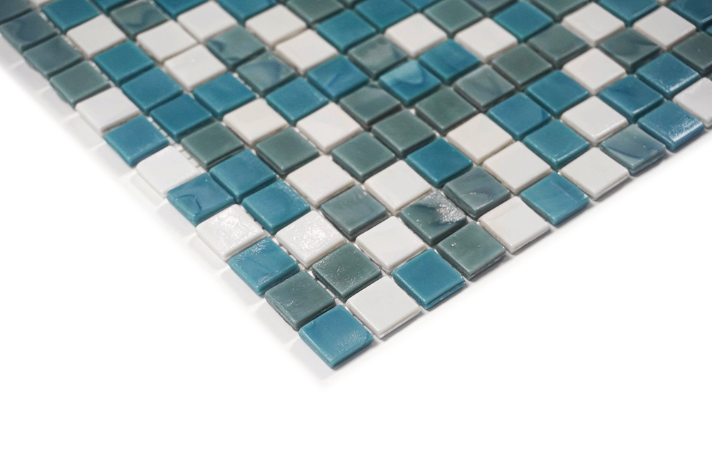 Glass mosaic for swimming pool wall