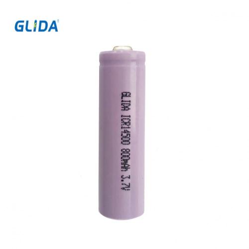 Rechargeable lithium battery cell cylindrical 3.7V 800mah