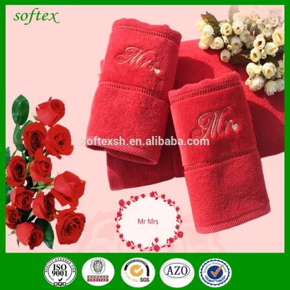 Couple embroidery cotton towels,Valentine's day gift towels wedding gift towels