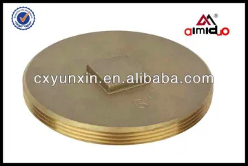 brass raised square head clean out plug 3"