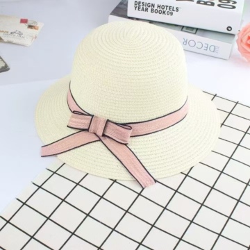 Summer Women's Foldable Sun Hat with Bow for Outdoor Activities