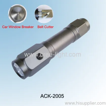 8led Aluminum Car Led Flashlight With Belt Cutter Window Breaker Ack-2005 