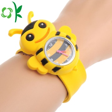 Cute Yellow Silicone Slap Digital Watch Soft Wristbands