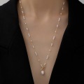 Temperament OT Buckle Long Baroque Pearl Necklace