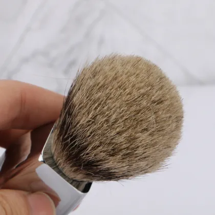 Alloy Handle Custom Beard Brush - Best Badger Hair Shaving Cream Brush