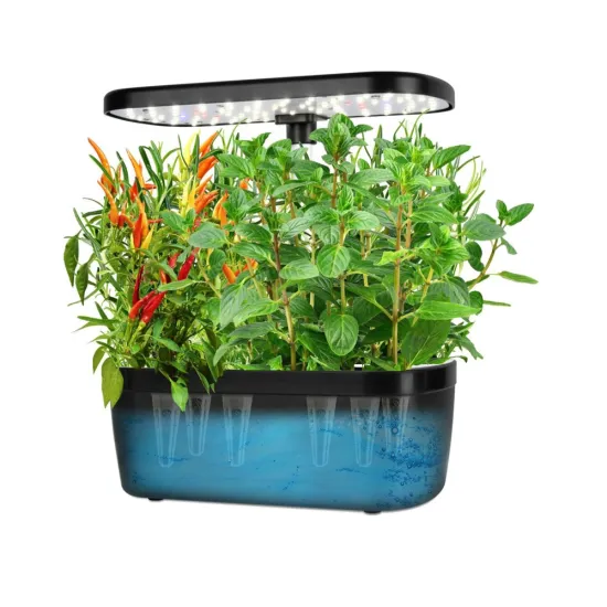 Smart Indoor Hydroponic System with LED Light for 10-12 Pots