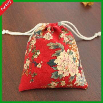 2015 wholesale beautiful Factory cheap gift Small size Promotional red cotton Drawstring Bag