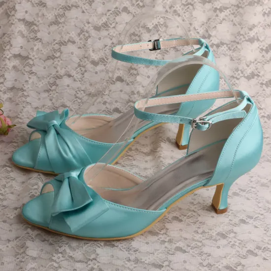 Mint Green Mid Heel Shoes Sandals for Women Size 9