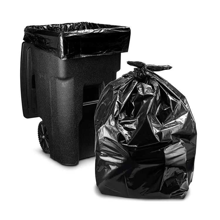 LDPE 33 Gallon Heavy Duty Black Trash Garbage Can Liners with Core for Kitchen Office Garbage and Commercial Use with Star Seale