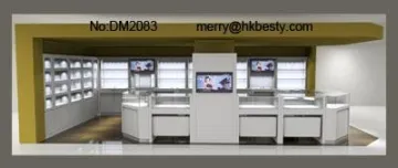 LED elegant jewelry kiosk display showcase and counter in jewelry store