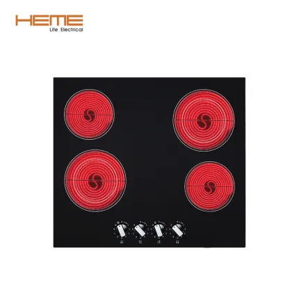 CE CB Approved 4 Burner Electric Hob with Vitro Ceramic Glass Cooktop