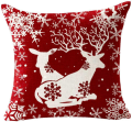 Poszewka na poduszkę Nordic Linen Elk Snowflake Christmas Series