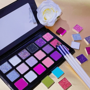 DIY 18 Color Square Pan Vegan Eyeshadow Palette - Create Your Own High Pigment Makeup Brand