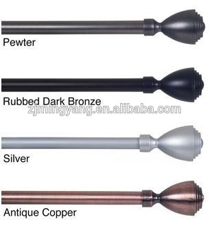 Urn Finial Modern Adjustable Curtain Rod Set