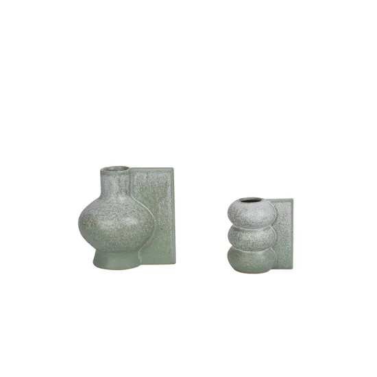 K&B 2024 Special Edition Irregular Design Ceramic Vintage Blue and White Bud Flower Vases