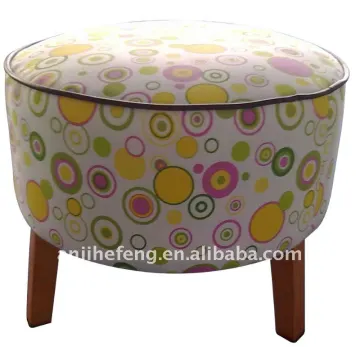 Fabric round ottoman, bench, footstool