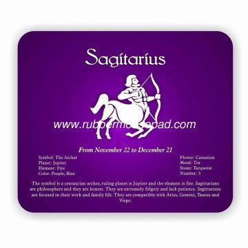 Zodiac Sagitarius Fabric Rubber Mouse Pad For Promotional Gift