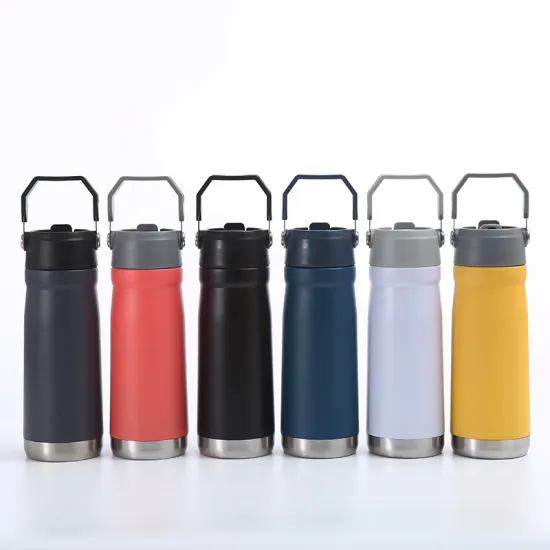 Customizable Thermos Bottle for Sports, Gym, and Kids: 650ML Stainless Steel Hot Water Bottle with Straw