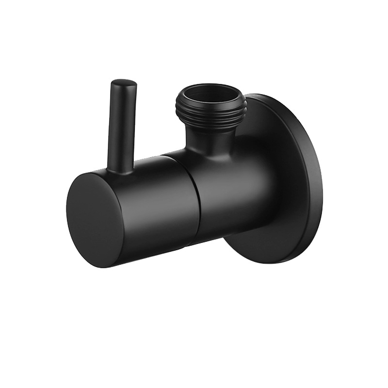 All copper angle valve plating sub-black thickened cold and hot water four-point universal valve