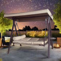 Iron Steel Outdoor Swing Patio Chair With Canopy