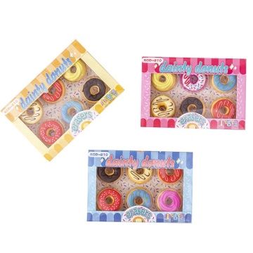 Hot Sale Cartoon 3D Candy Donut Shape Kawaii Erasers for Kids
