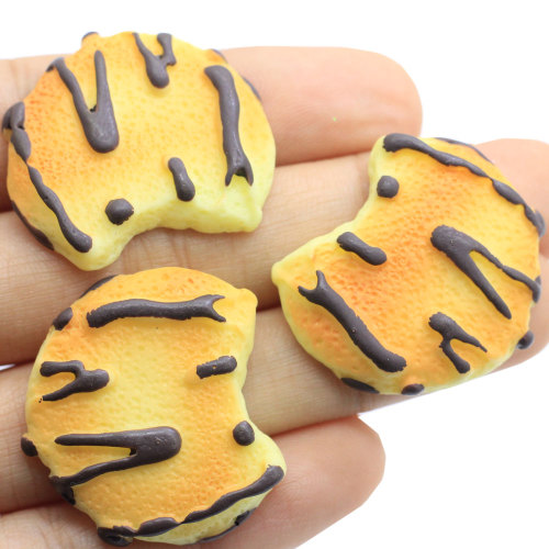 100Pcs Flat Back Resin Chocolate Cookies Cabochons Crafts Scrapbooking Decorations Fit Hair Clips Embellishments Beads Diy