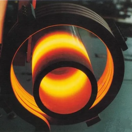 Induction heating necking equipment for steel pipes