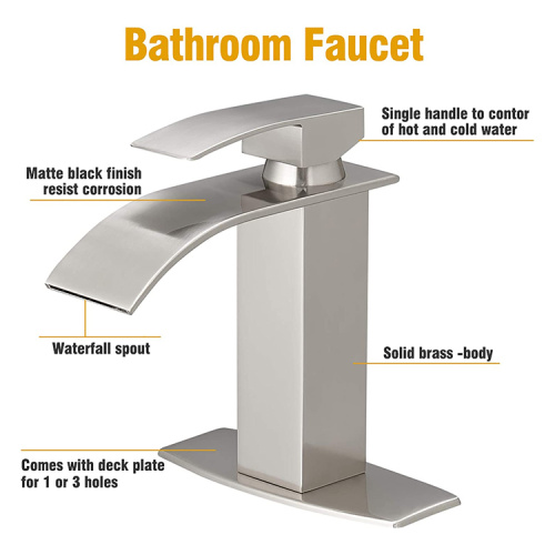 Fauc fauce ystafell ymolchi modern faucet basn nicel caboledig