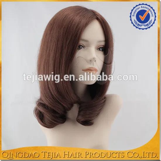 High quality short natural wave virgin european human hair auburn lace wigs
